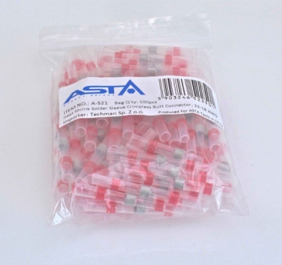 Smršťovací hadičky s cínem, různé velikosti, balení 100 kusů - ASTA, Velikost: 1.7x26 mm