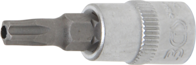 Hlavice zástrčné 1/4" Torx TS, pěticípé s otvorem (různé velikosti) - BGS, Profil: Torx,Velikost: TS30