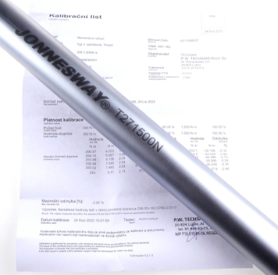 Momentový klíč 1" 300-1500 Nm, s prodloužením, s certifikátem - JONNESWAY T271500N