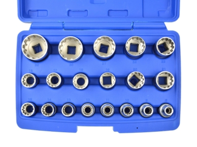 Sada univerzálních nástrčných hlavic Gear Lock, 1/2", 8-32 mm, 19 ks - GEKO G13546