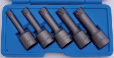 Vytahováky poškozených imbusových šroubů, vel. 8-16 mm, sada 5 ks - BGS 5261