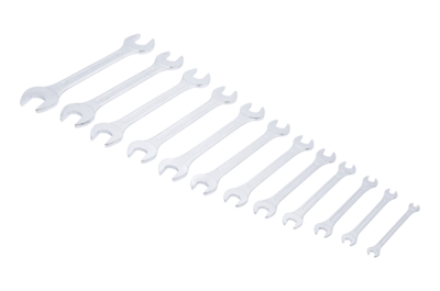 Klíče ploché otevřené, dvoustranné, 6 x 7 - 30 x 32 mm, sada 12 kusů