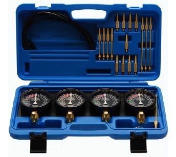 Tester na synchronizaci karburátorů, vakuometry + redukce - QUATROS QS30504