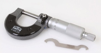 Mikrometr třmenový, rozsah 0 - 25 mm, dělení 0,01 mm - SATRA