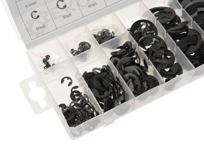Pojistné kroužky E-KLIP - vnější segrovky, 1,5-22 mm, 300 ks