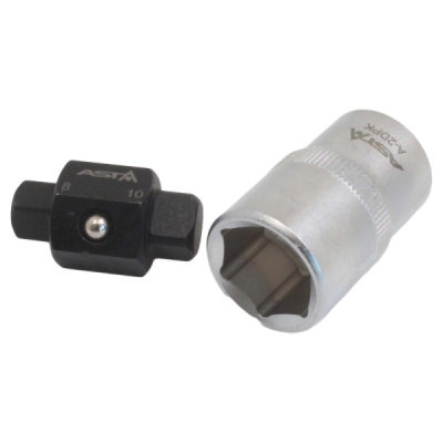 Klíč na výpustě olejových van, pohon 1/2" čtyřhran 8 a 10 mm - ASTA