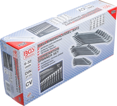 Očkoploché klíče, velikosti 6-32 mm, sada 25 ks v obalu - BGS 1196
