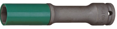 Nástrčné hlavice 1/2" prodloužené s krytkou na ALU pro rázové utahováky, 17-21mm JONNESWAY, Velikost: 19 mm
