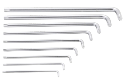 Klíče TORX profil, velikosti T10 až T50, sada 9 ks - BGS 793