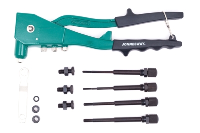 Nýtovací kleště na trhací nýty 2.4, 3.2, 4, 4.8 mm a maticové nýty M3-M6 - JONNESWAY V1102