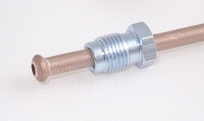 Brzdové trubky 4,75 mm, s holendry typu F, zapertlované, měď/nikl, různé délky, Délka: 860 mm