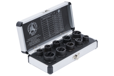 Hlavice 3/8" na poškozené šrouby, velikosti 9-19 mm, sada 10 ks - BGS 20210