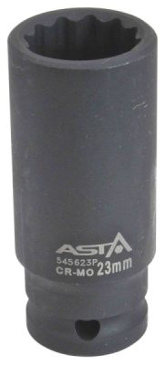 Hlavice nástrčné úderové 1/2", 12hranné, prodloužené 78 mm, různé rozměry - ASTA, Velikost: 27 mm