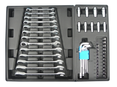 Dílenský montážní vozík, vybavený 245 ks, 6 zásuvek - GEKO G10831