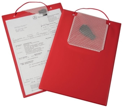 Desky na dokumenty A4, se suchým zipem, poutkem a kapsou na klíče, různé barvy - Plus, Barva: žlutá