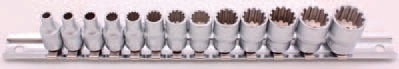 Hlavice multiprofilové 1/4", velikosti 4-14 mm, sada 13 ks, univerzální - BGS 2150