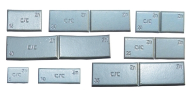 Závaží samolepící zinkové ZNC, šedý lak, různé hmotnosti, Varianta: ZNC 35 g. šedý lak. 1 ks