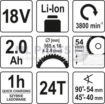 pilarka 165mm 18V Li-Ion ..