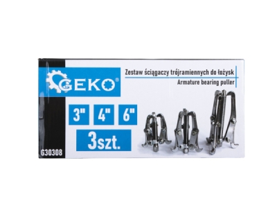 Stahováky ložisek tříramenné, 75, 100 a 150 mm, sada 3 ks