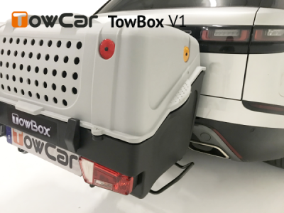 Přepravní box na tažné zařízení TowBox V1 pro psy, šedý