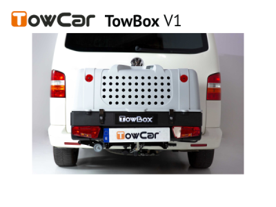 Přepravní box na tažné zařízení TowBox V1 pro psy, šedý
