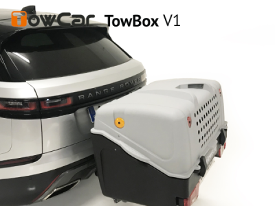 Přepravní box na tažné zařízení TowBox V1 pro psy, šedý