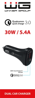 WG Nabíječka, 2x USB-A, 1x rychlonabíjení, 5,4 A