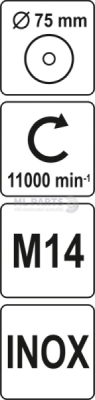 Rotační drátěný kartáč 60 mm nerez M14 YATO YT-4768