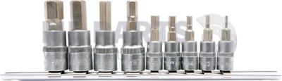 Sada HEX adaptérů na liště 1/4" 9 ks YATO YT-04401