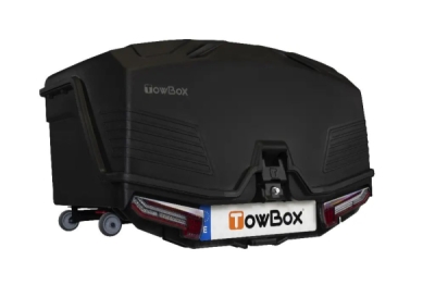 Přepravní box na tažné zařízení TowBox V5 Swing L, černý, výklopný