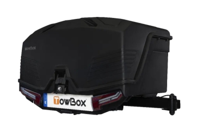 Přepravní box na tažné zařízení TowBox V5 Swing L, černý, výklopný