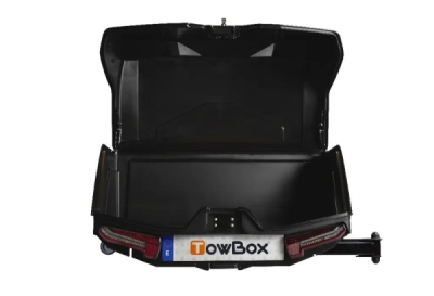 Přepravní box na tažné zařízení TowBox V5 Swing L, černý, výklopný