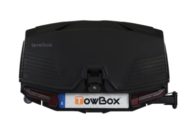 Přepravní box na tažné zařízení TowBox V5 Swing L, černý, výklopný