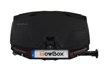 Přepravní box na tažné zařízení TowBox V5 Swing L, černý, výklopný