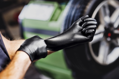 Nitrilové rukavice, extra pevné, odolné chemikáliím, černé, 50ks, různé velikosti, Velikost: XXL