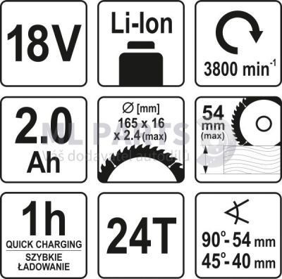 pilarka 165mm 18V Li-Ion ..