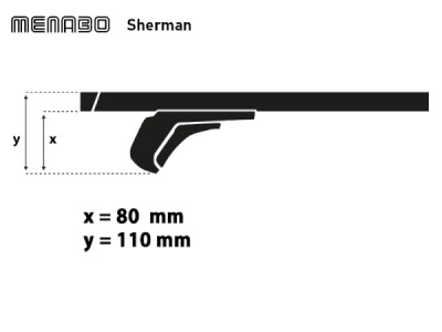 Střešní nosič na podélníky Menabo Sherman Black 118 cm