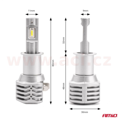LED H3 40W - bílá 5x1,5W (patice PK22s), sada 2 ks