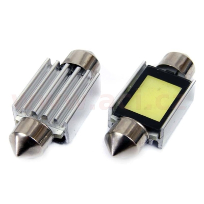 LED 12V 1,78W 3x SMD s chladičem bílá 5600k (patice SV8,5 délka 36 mm) kompatibilní s CAN-BUS (blistr 2 ks) bez homologace