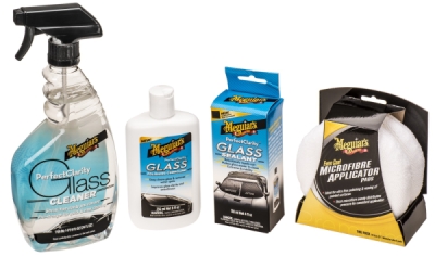 MEGUIARS Perfect Clarity Glass Care Kit - čistič, leštění, tekuté stěrače (sada)