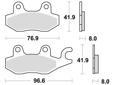 brzdové destičky, BRAKING (semi-metalická směs SM1) 2 ks v balení