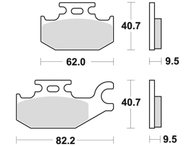 brzdové destičky, BRAKING (semi-metalická směs SM1) 2 ks v balení