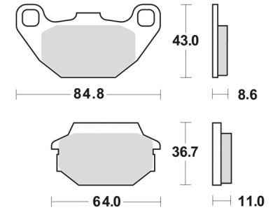 brzdové destičky, BRAKING (semi-metalická směs SM1) 2 ks v balení