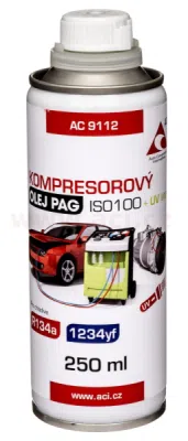 kompresorový olej PAG 100 + UV látka, R134a, 1234yf 250 ml