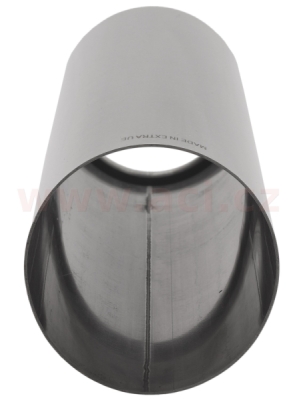 koncovka výfuku nerezová kulatá, vnější průměr 90mm, délka 350mm, vnitřní průměr 87mm ASSO