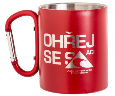 červený nerezový termo hrnek (plecháček) ACI, objem 300ml