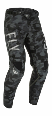 kalhoty KINETIC S.E., FLY RACING - USA 2022 (černá/šedá/camo , vel. 30)