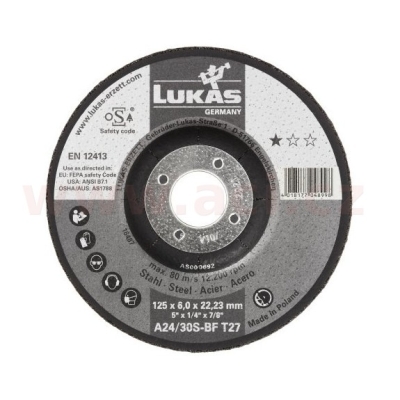 Brusný kotouč 125x6 mm (pro ocel), LUKAS (Německo)