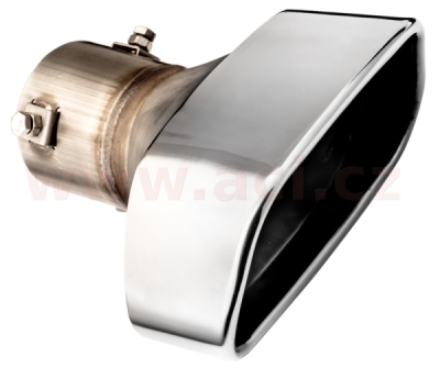 koncovka výfuku nerezová lichoběžníková šikmá, vnější průměr 175x90mm, délka 197mm, vnitřní průměr 45-62mm ASSO