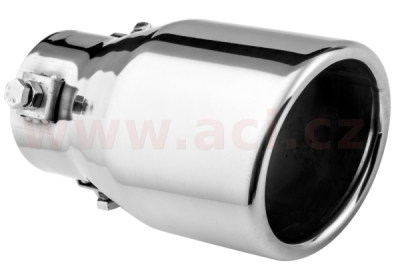 koncovka výfuku nerezová kulatá, vnější průměr 76mm, délka 130mm, vnitřní průměr 45-50mm ASSO